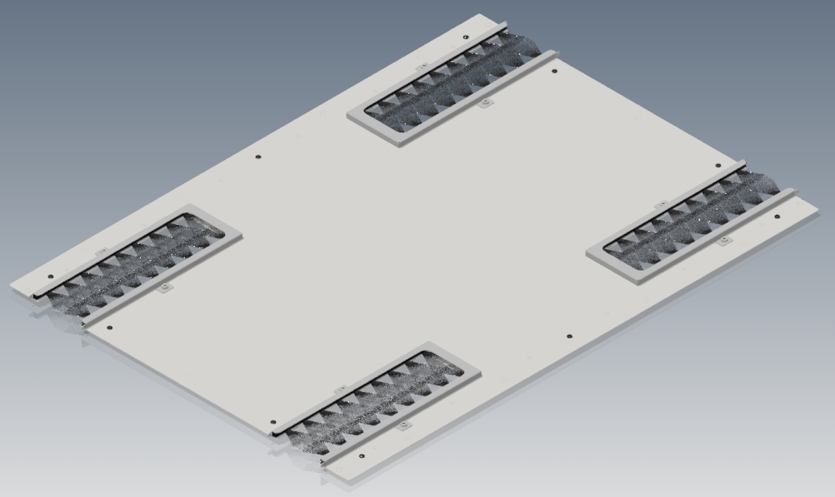 XHM实心顶面板配带毛刷的开口